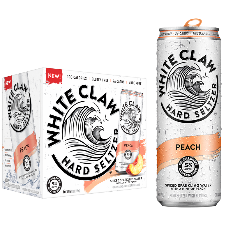White Claw Seltzer Peach 6pk 12oz Can 5.0% ABV White Claw Seltzer Peach 6pk 12oz Can 5.0% ABV