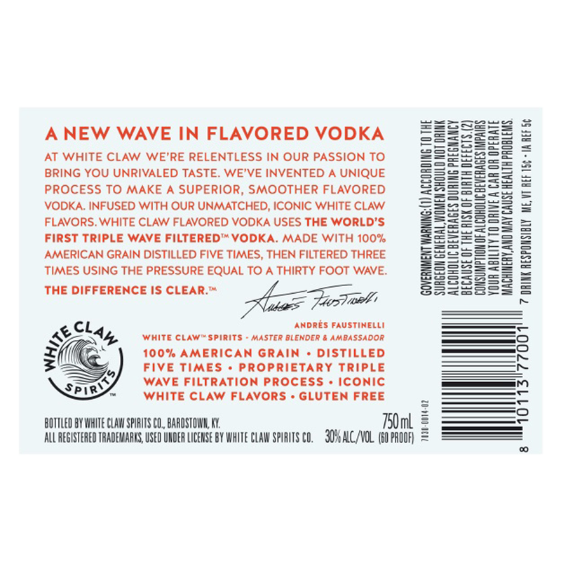 White Claw Mango Vodka 750ml (60 Proof)