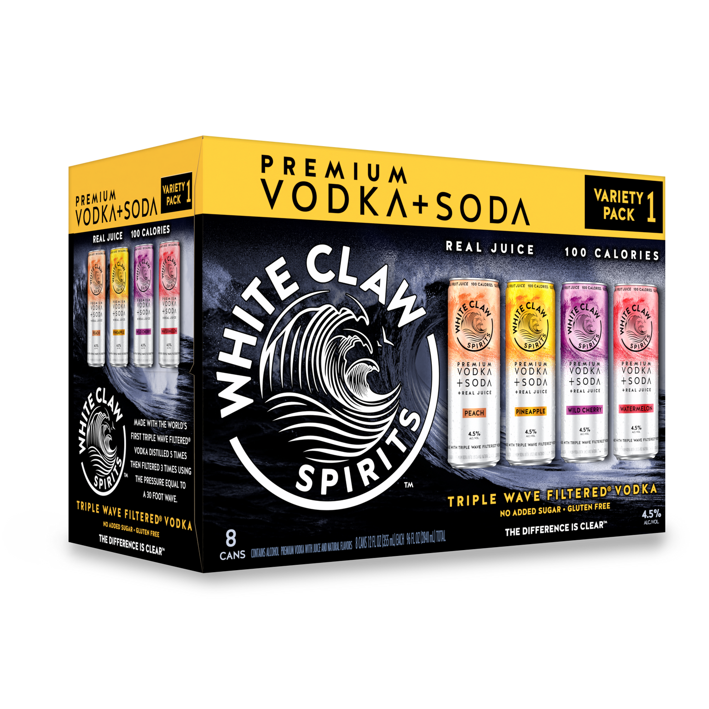 White Claw Vodka + Soda Variety 8pk 12oz Can 4.5% ABV