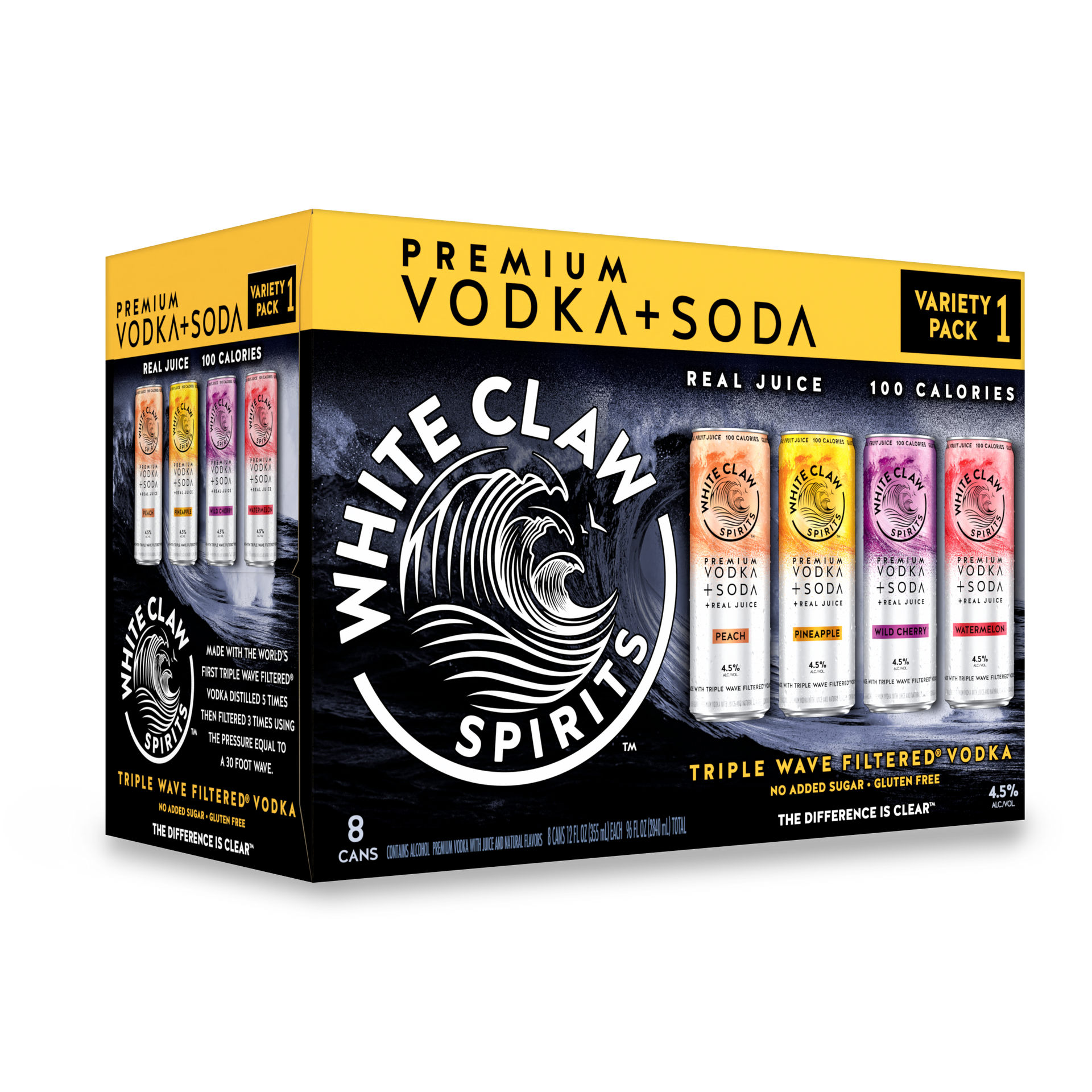 White Claw Vodka + Soda Variety 8pk 12oz Can 4.5% ABV