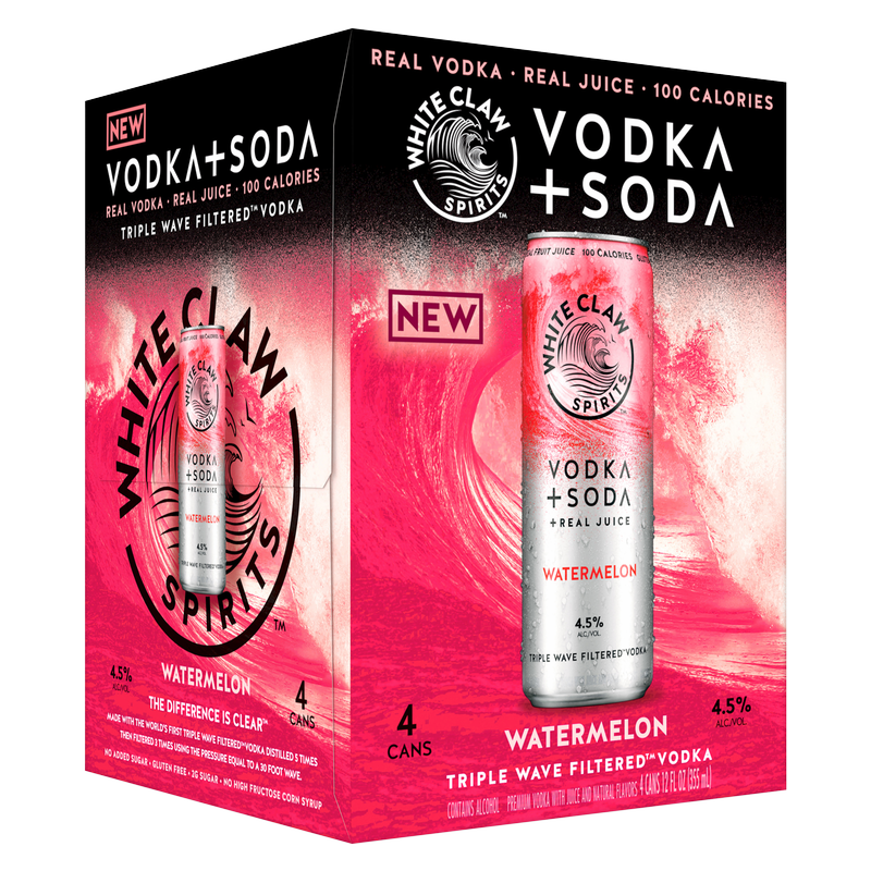 White Claw Vodka + Soda Watermelon 4pk 12oz Can 4.5% ABV