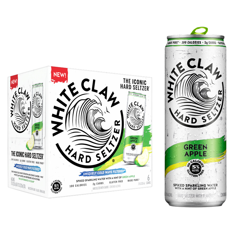 White Claw Seltzer Green Apple 6pk 12oz Can 5.0% ABV