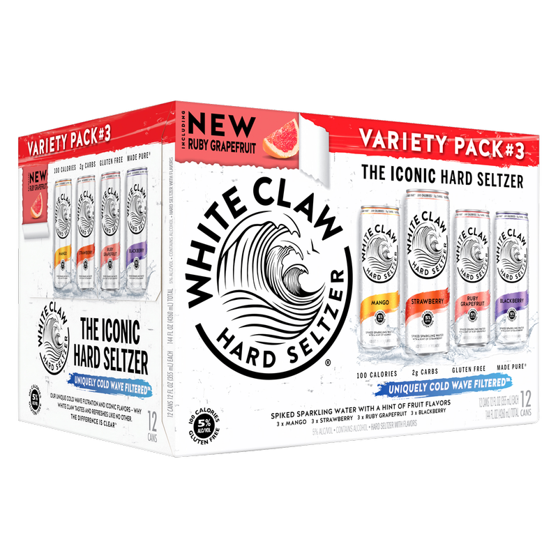 White Claw Seltzer Flavor No. 3 Variety 12pk 12oz Can 5.0% ABV