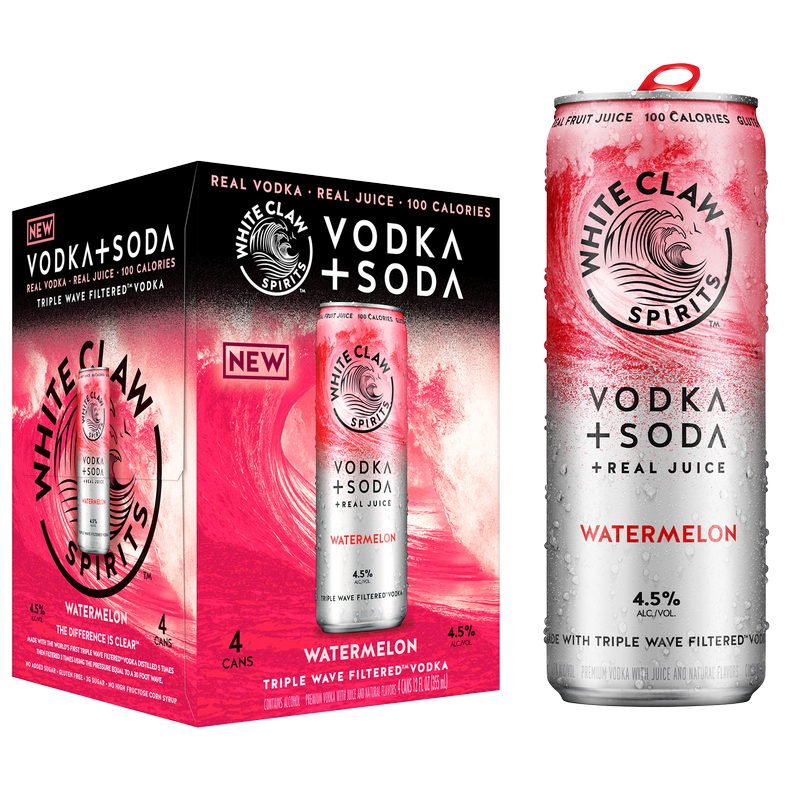 White Claw Vodka + Soda Watermelon 4pk 12oz Can 4.5% ABV